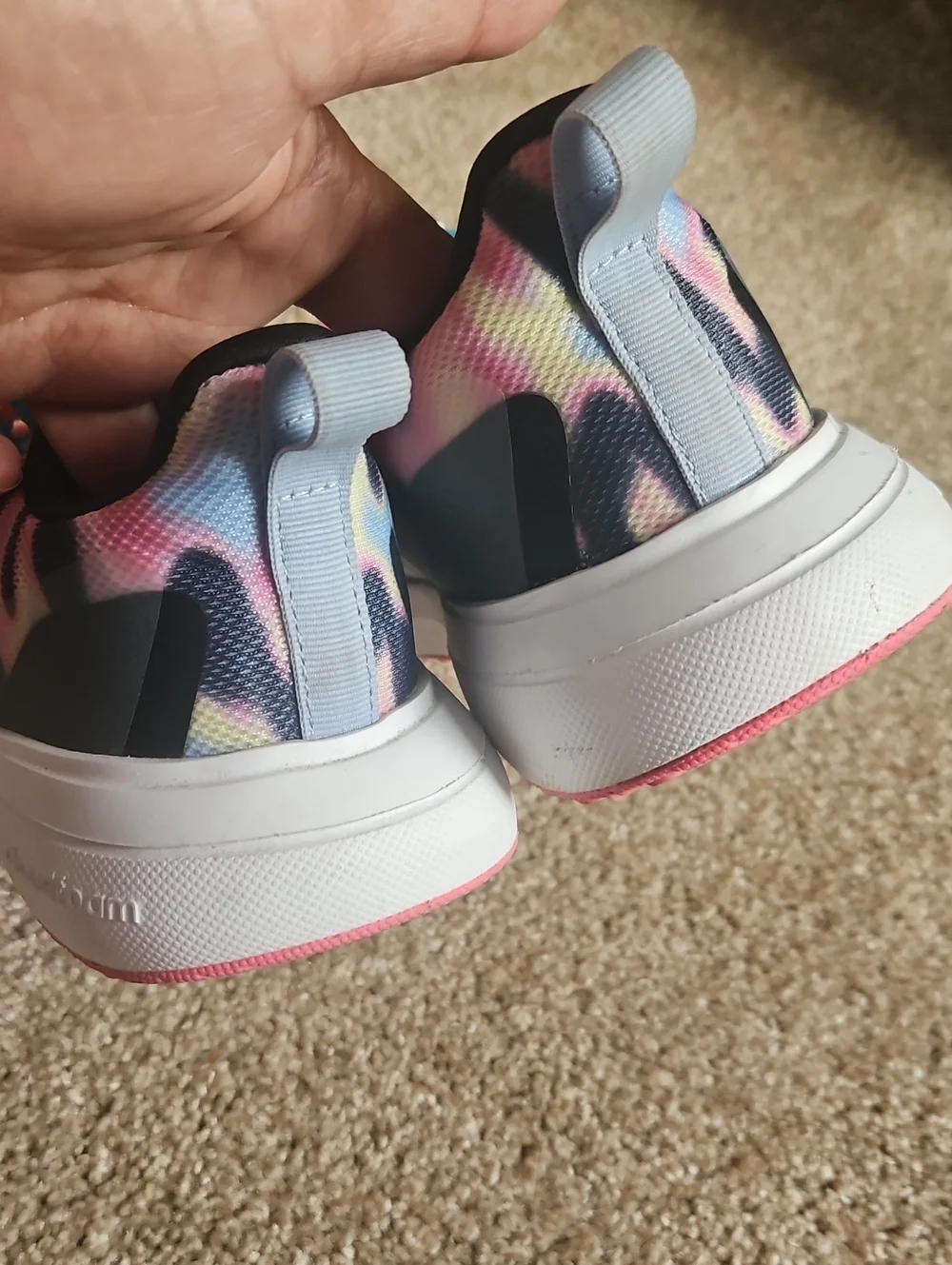 Adidas Pink Camo Running Sneakers Girls Sz. 3.5